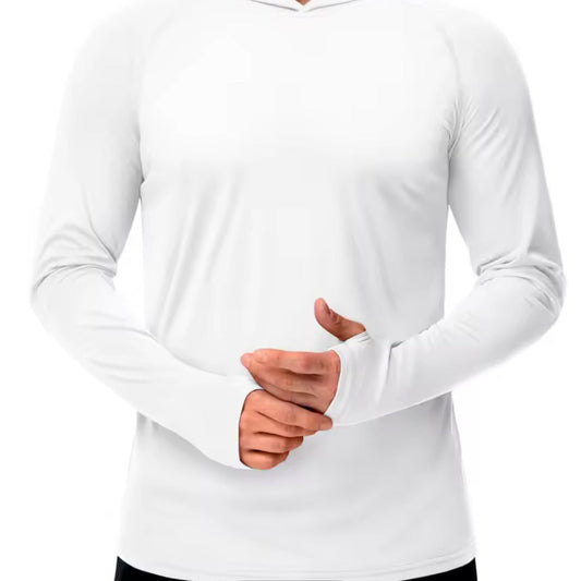 T-Shirt Homme Anti-UV Léger Respirant à Capuche