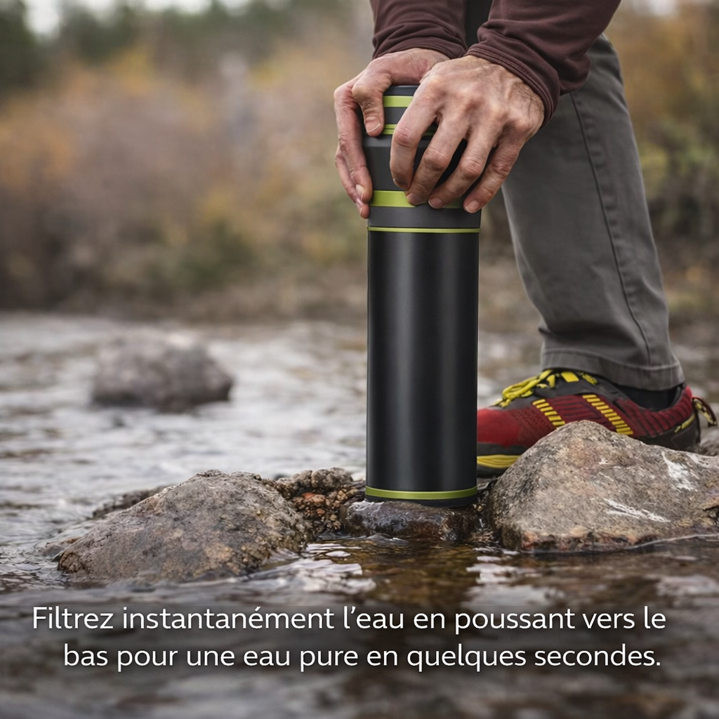 Gourde Filtrante 1L Randonnée Légère Portable