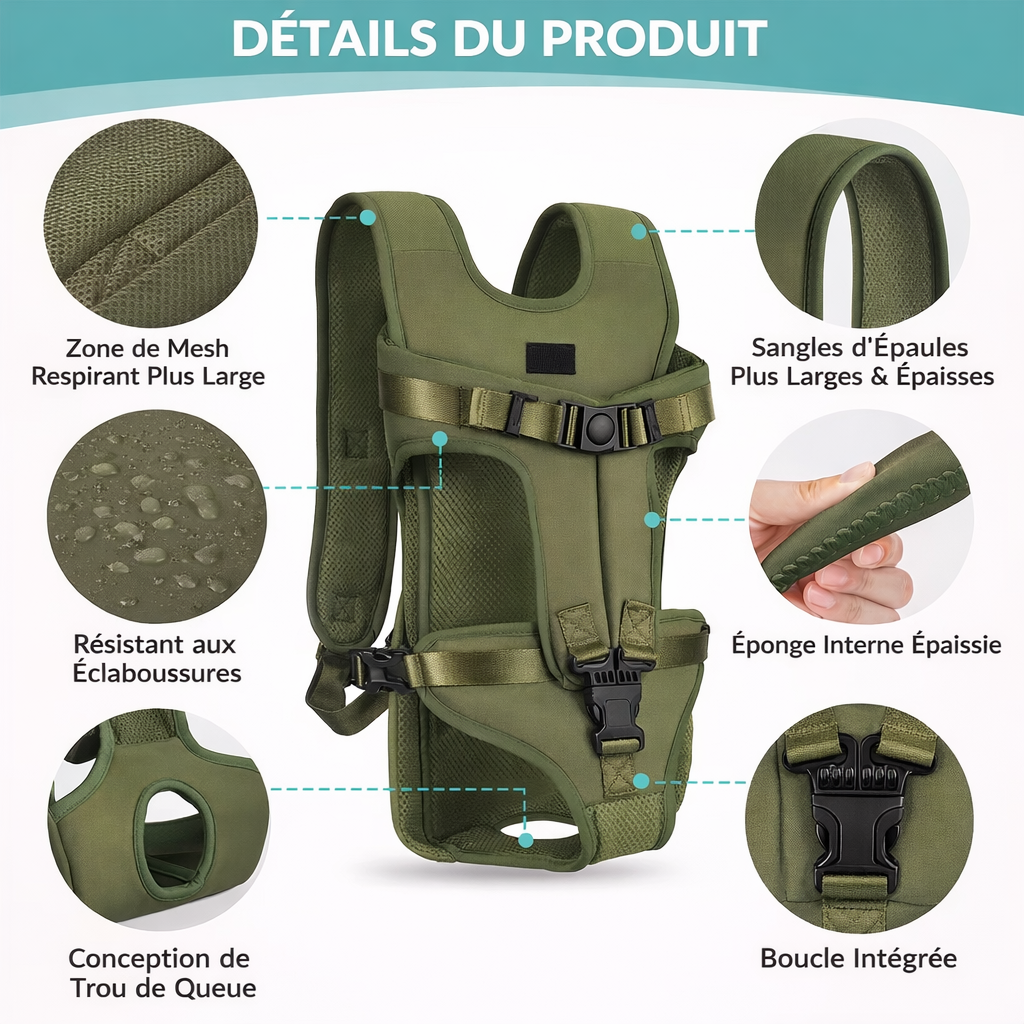 Porte Chien Ventrale Randonnée Confort