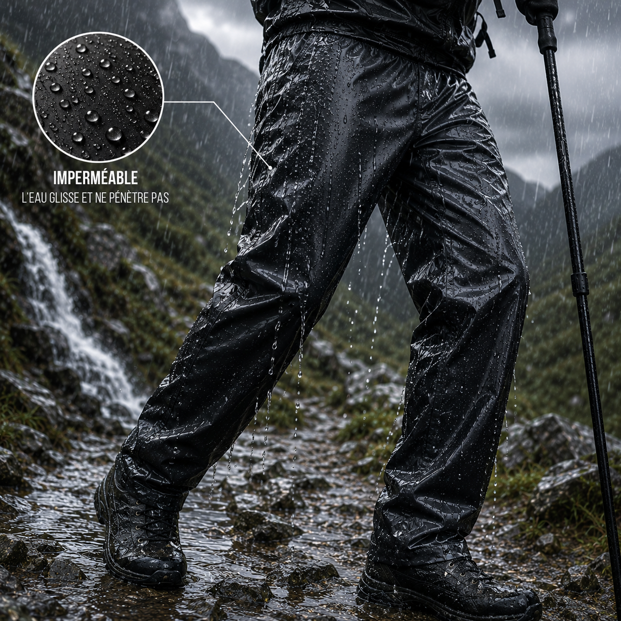 Pantalon Randonnée Impérméable Unisexe Léger Confort