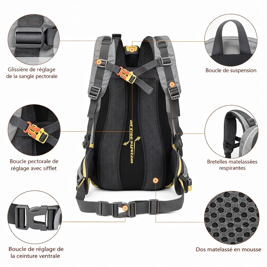 Sac à Dos Randonnée 40L Résistant Eau Léger